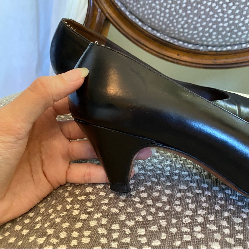 Vintage Black Leather Heel Size 8 - Picture 4 of 6